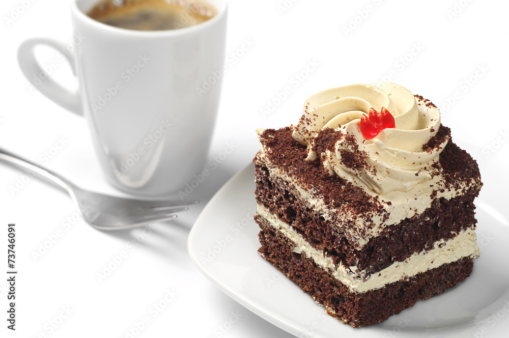 Small cake and coffee Small cake and coffee