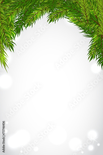 Vector Christmas background with tree, place for text