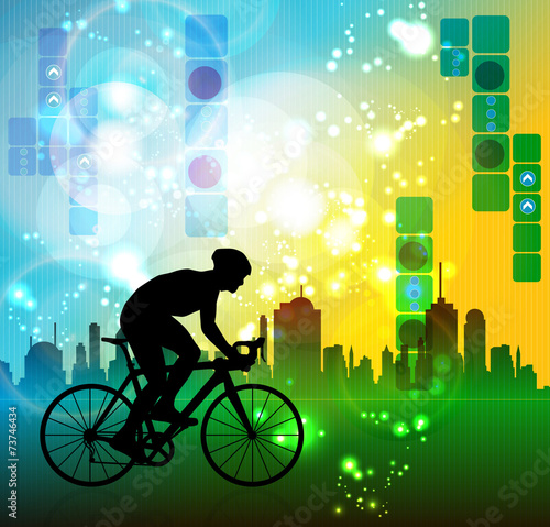 Bikers silhouette. Vector illustration