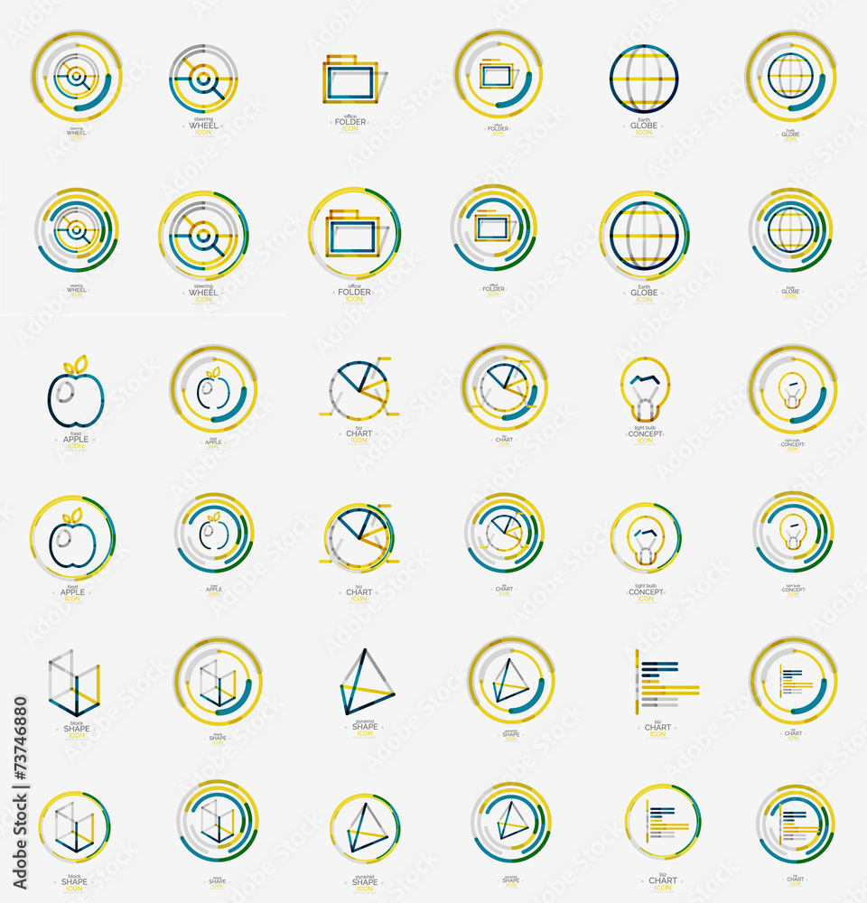 Minimal thin line design web icon set, stamps Minimal thin line design web icon set, stamps