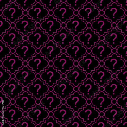 Pink and Black Question Mark Symbol Pattern Repeat Background