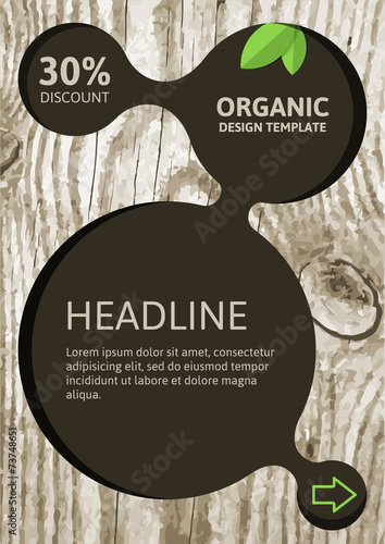 Vector nature organic template for brochure, flyer, magazine cov