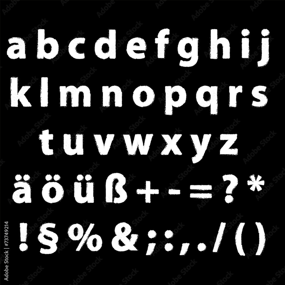 Alphabet klein editierbare Text mit Grafikstile Kreide Alphabet klein editierbare Text mit Grafikstile Kreide