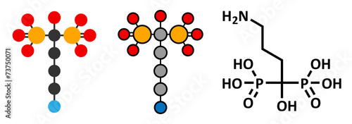 Alendronic acid (alendronate, bisphosphonate class). photo