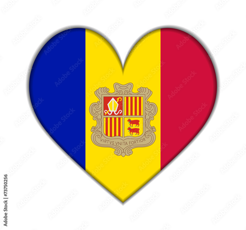 Obraz premium Andorra heart flag vector