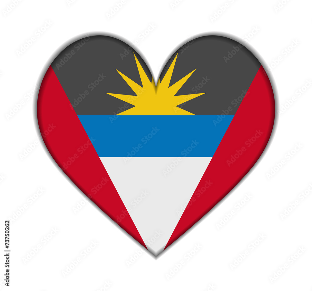 Fototapeta premium Antigua and Barbuda heart flag vector