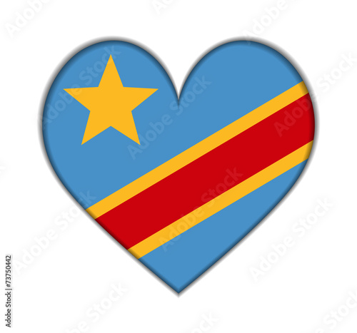 Democratic Republic of the Congo heart flag vector