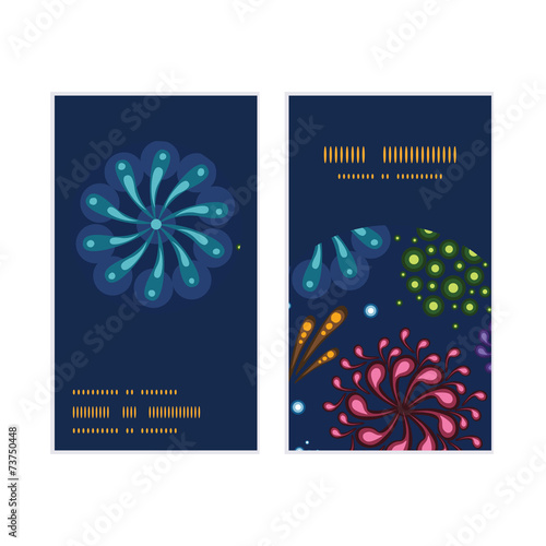 Vector holiday fireworks vertical round frame pattern business