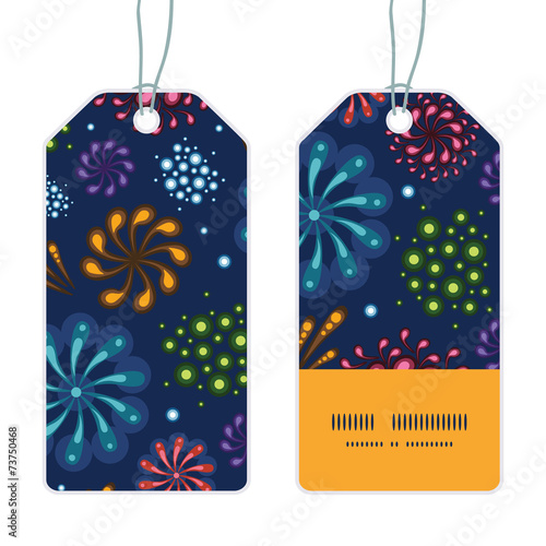 Vector holiday fireworks vertical stripe frame pattern tags set