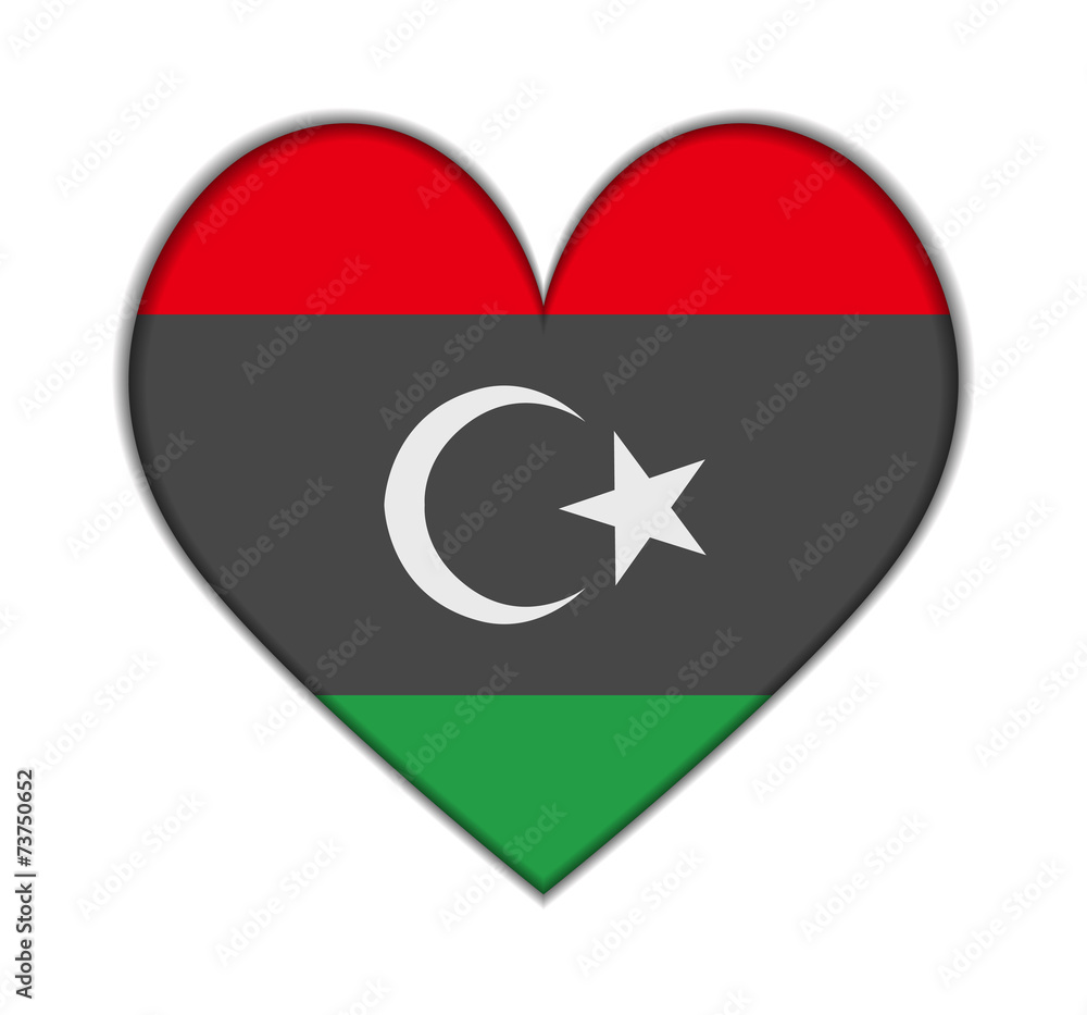 Libya heart flag vector Libya heart flag vector