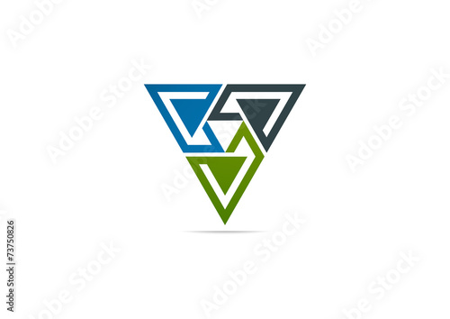 abstract triangle business logo design
