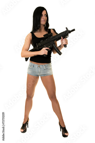 Beautiful woman with gun  © muro