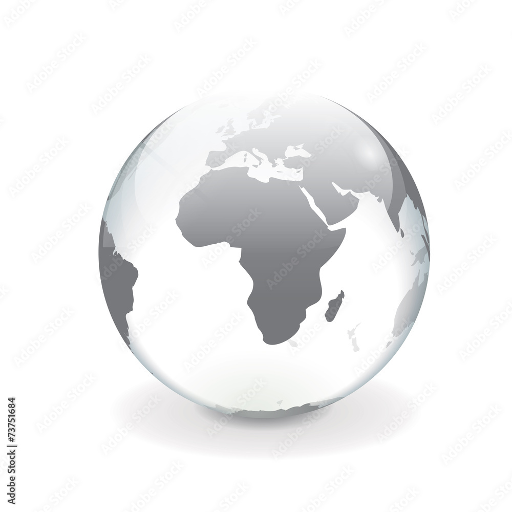 White gray vector world globe - africa White gray vector world globe - africa