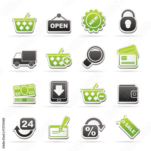 shopping and retail icons - vector icon set