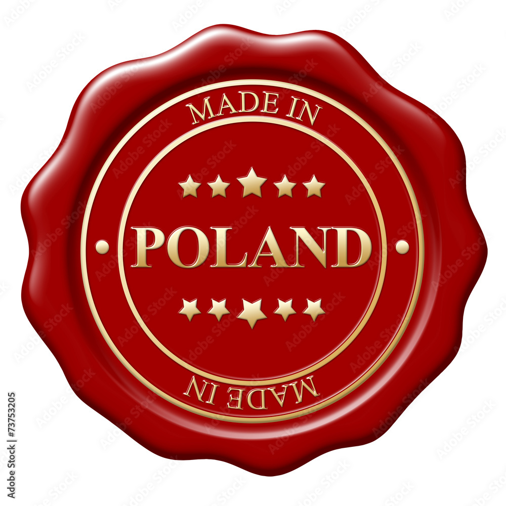 Illustration of Made In wax seal on white background Illustration of Made In wax seal on white background