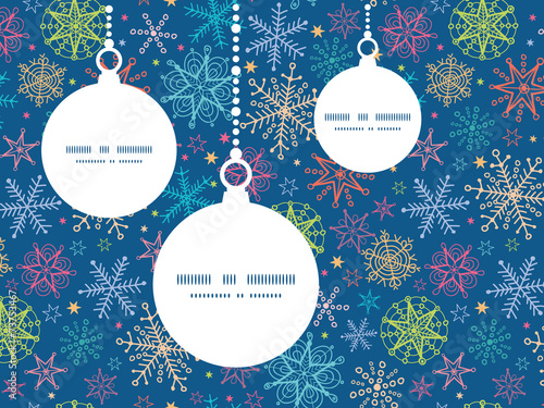 Vector colorful doodle snowflakes Christmas ornaments