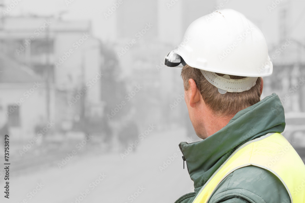 Construction worker ready for job. Construction worker ready for job.