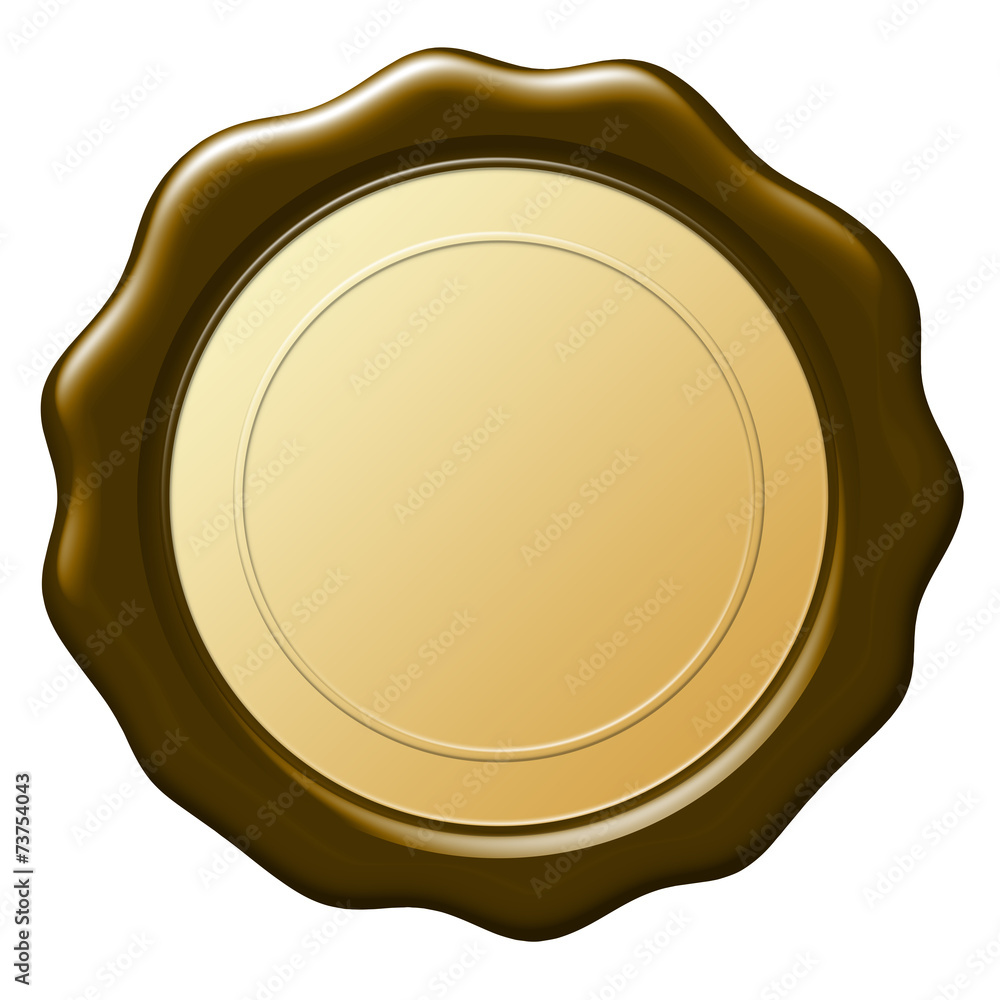 Illustration of blank wax seal on white background Illustration of blank wax seal on white background