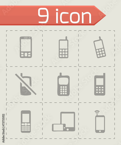 Vector mobile phone icons set