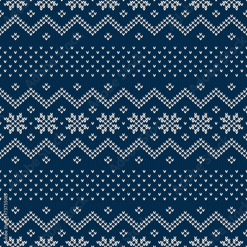 Seamless Knitted Pattern. Festive and Fashionable Sweater Design