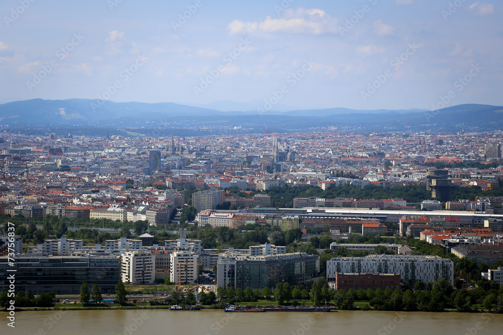 Panorama of Vienna City in Summer.