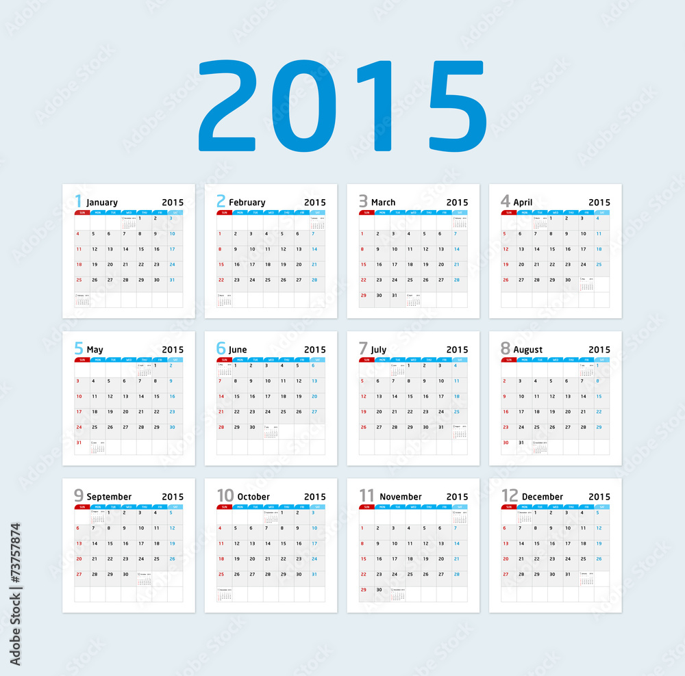 Calendar 2015 - Blue Calendar 2015 - Blue