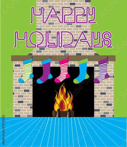 Stockings on fireplace