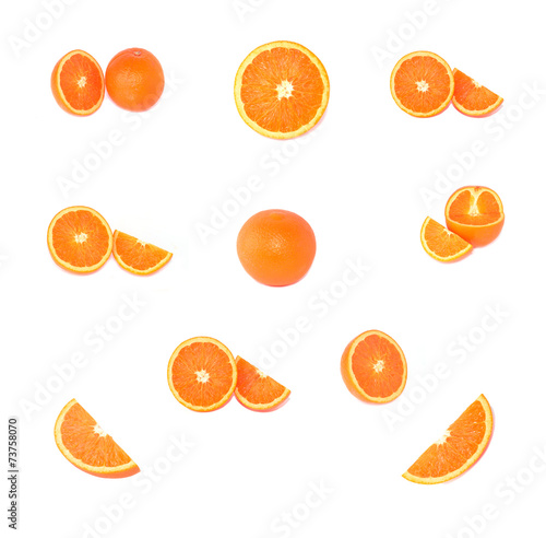 Oranges with white background