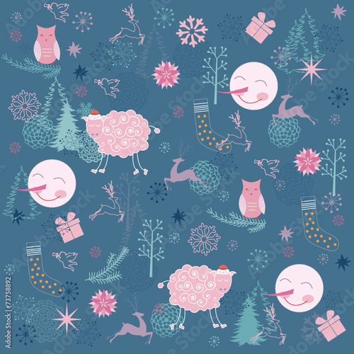 seamless christmas and new year background