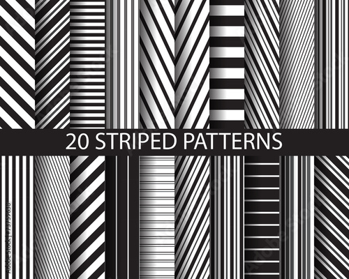 20 black and white  striped patterns photo