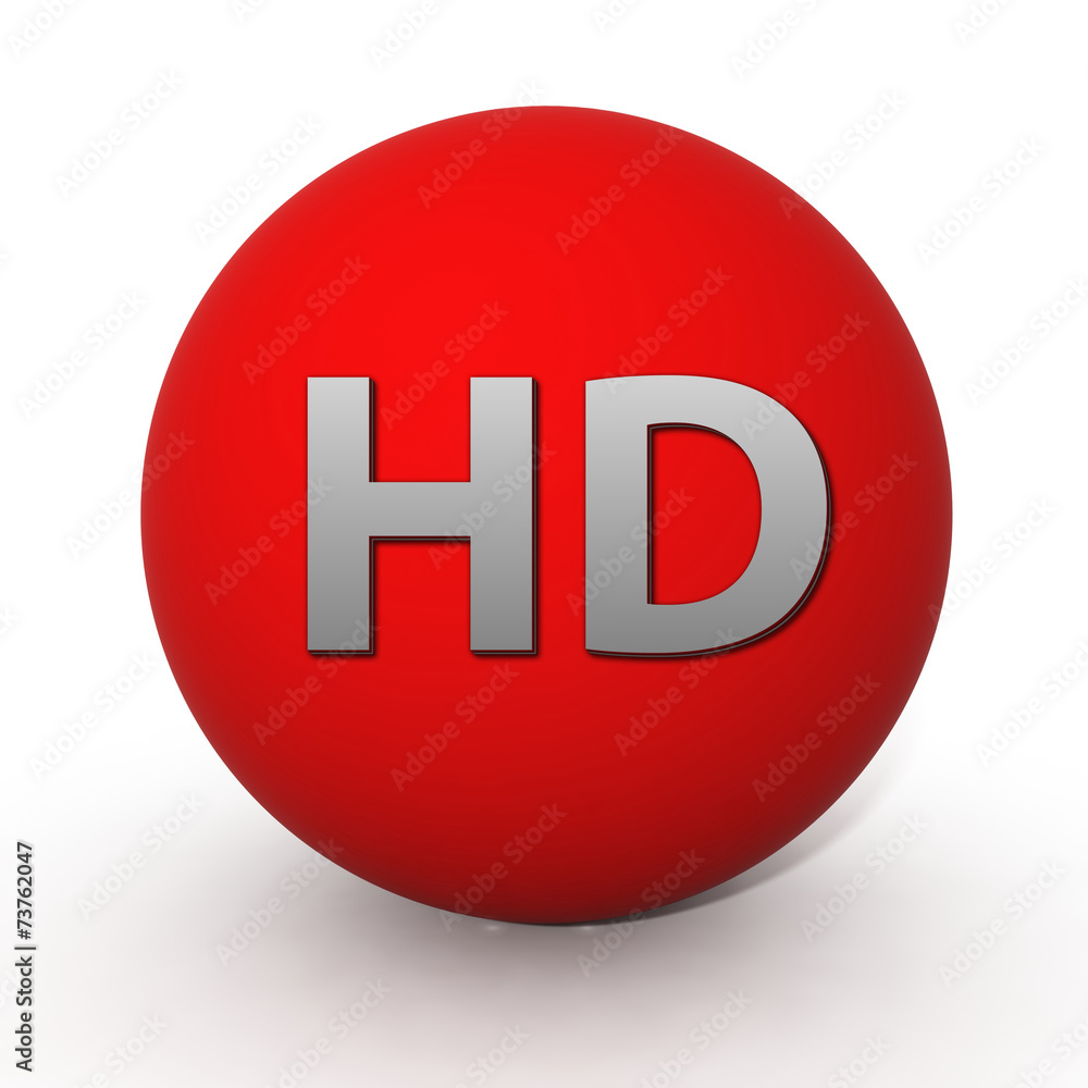 HD circular icon on white background