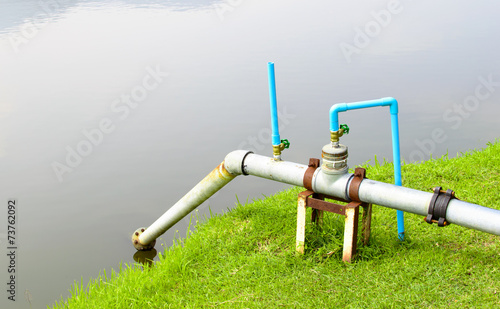 old water suction pipe in the pool, for water supply