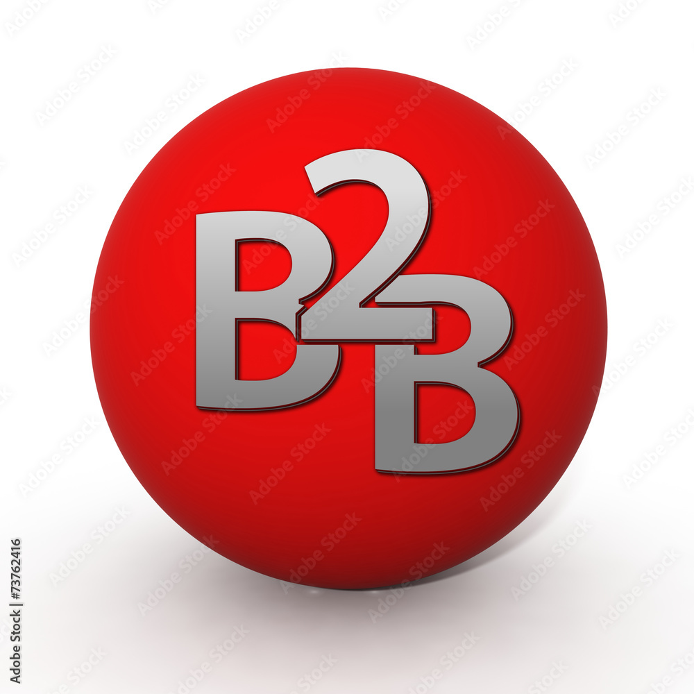 B2B circular icon on white background B2B circular icon on white background