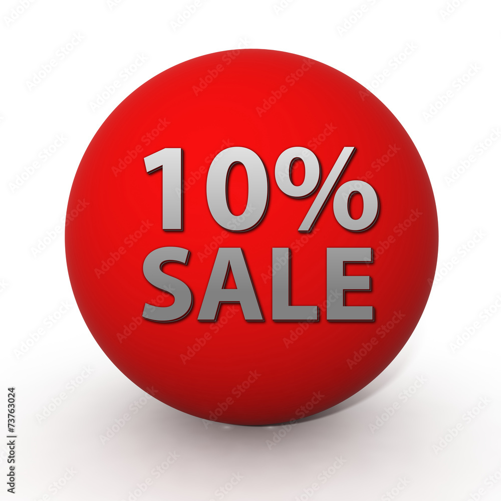 Sale ten percent circular icon on white background Sale ten percent circular icon on white background