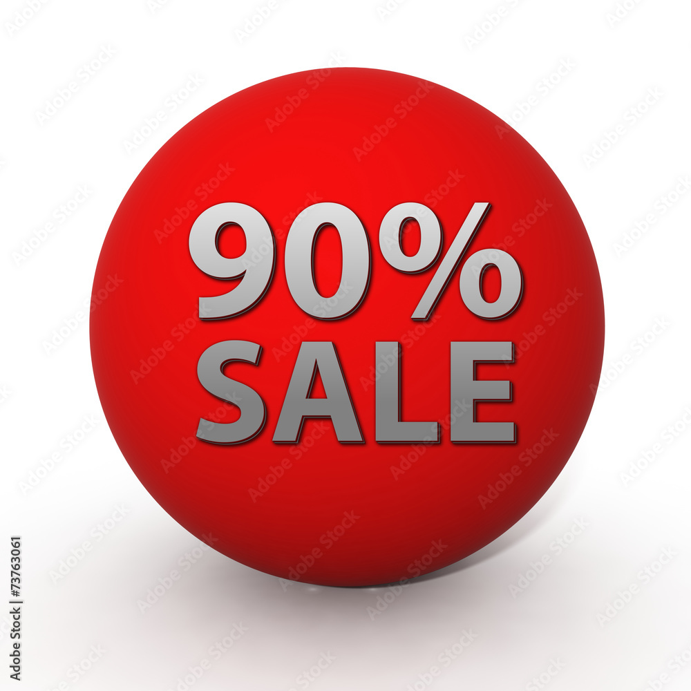 Sale ninety percent circular icon on white background Sale ninety percent circular icon on white background