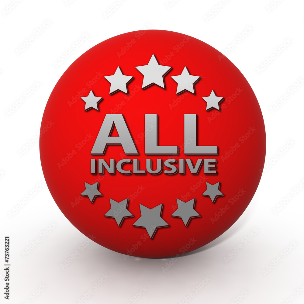 All inclusive circular icon on white background All inclusive circular icon on white background