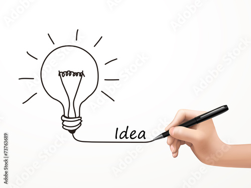 idea word written by human hand