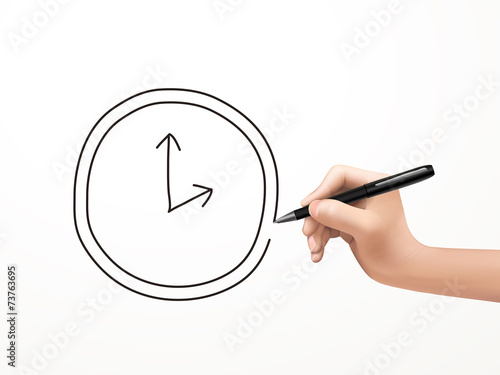 clock icon drawn by human hand