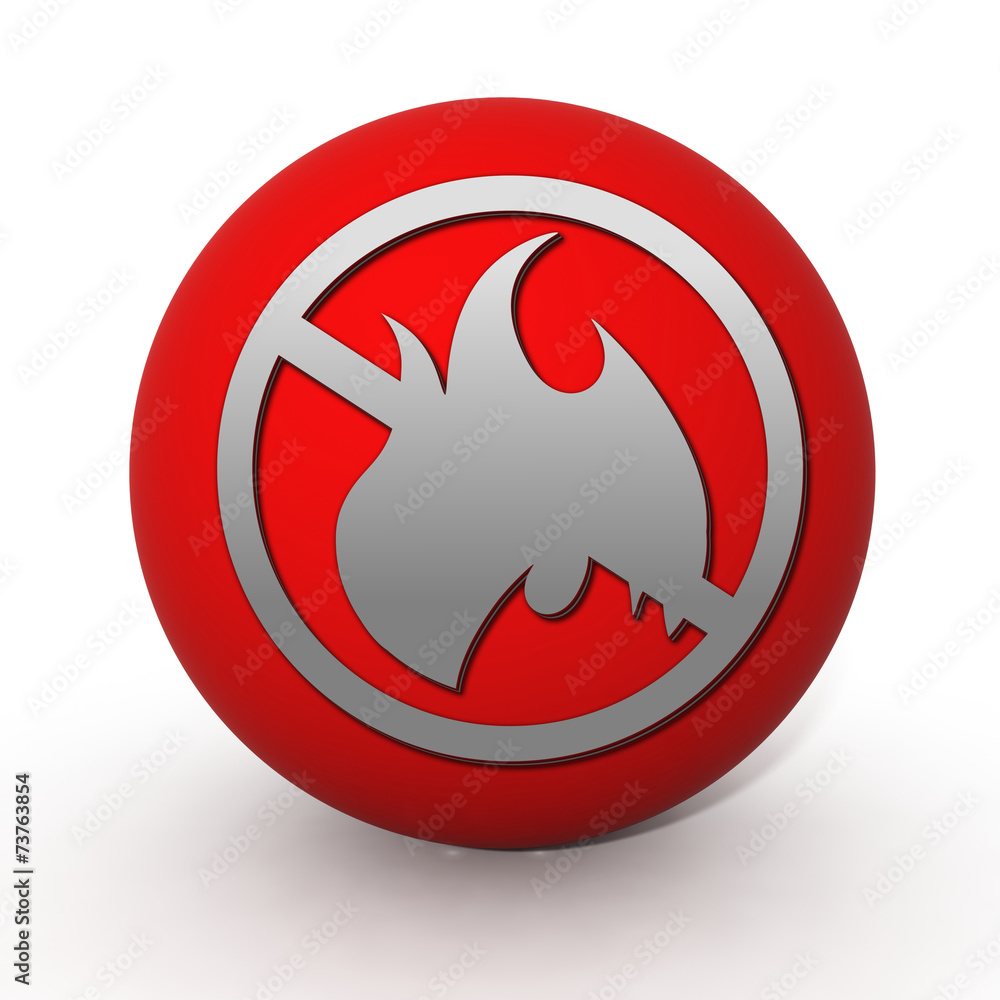 Fire ban circular icon on white background Fire ban circular icon on white background