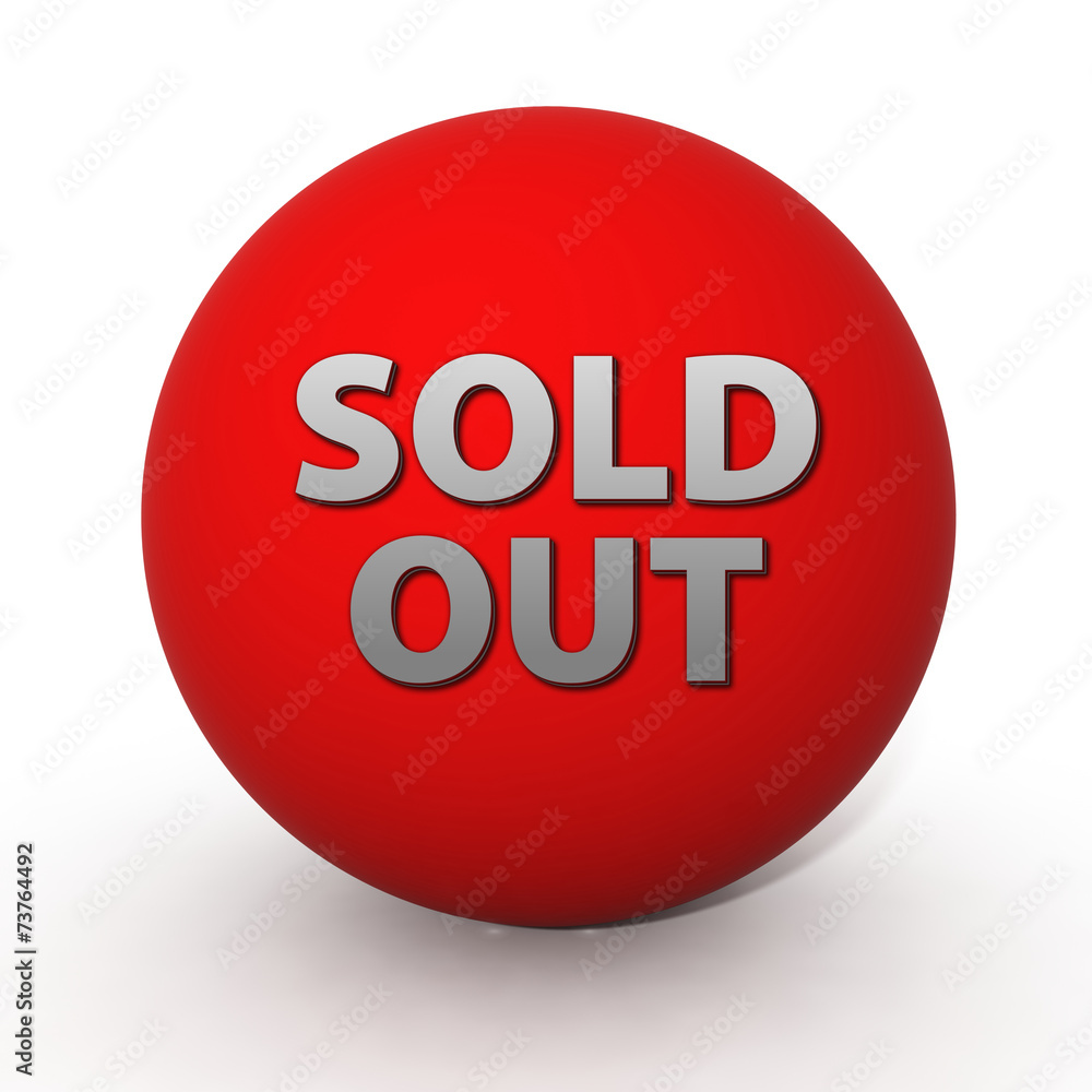 Sold out circular icon on white background Sold out circular icon on white background