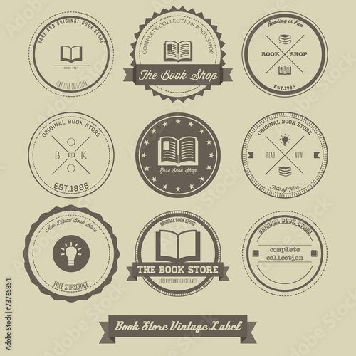 Book Store Vintage Label