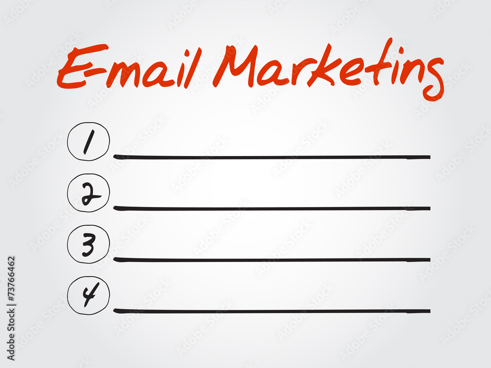Blank E-mail Marketing list, vector concept background Blank E-mail Marketing list, vector concept background