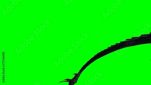 mountain dragon flying on green screen - 3 different versions