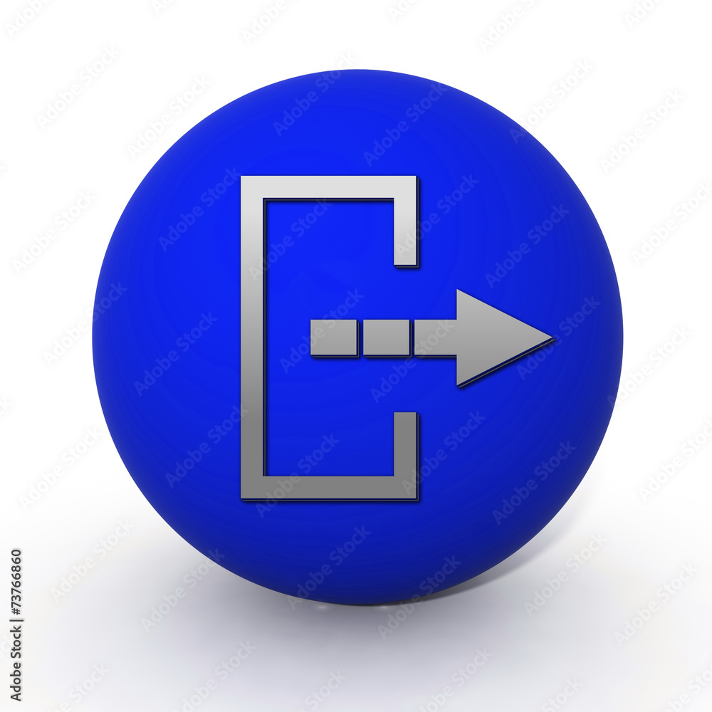 Logout circular icon on white background Logout circular icon on white background