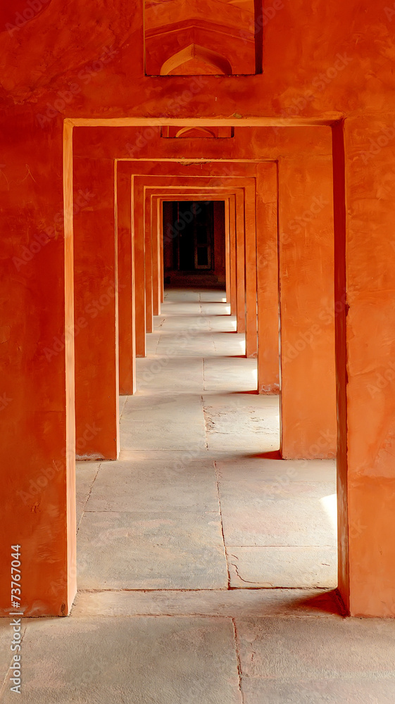 Hallway at the Taj Mahal in India