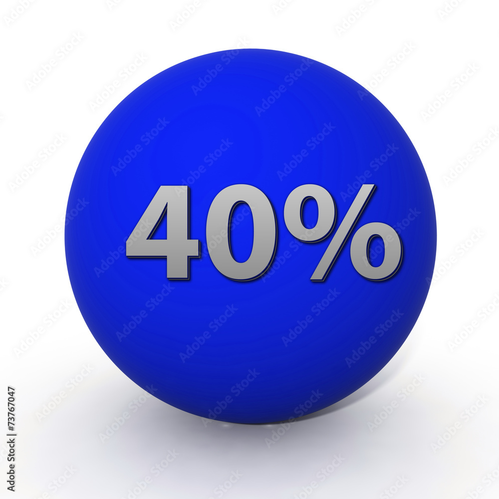 Fourty percent circular icon on white background Fourty percent circular icon on white background