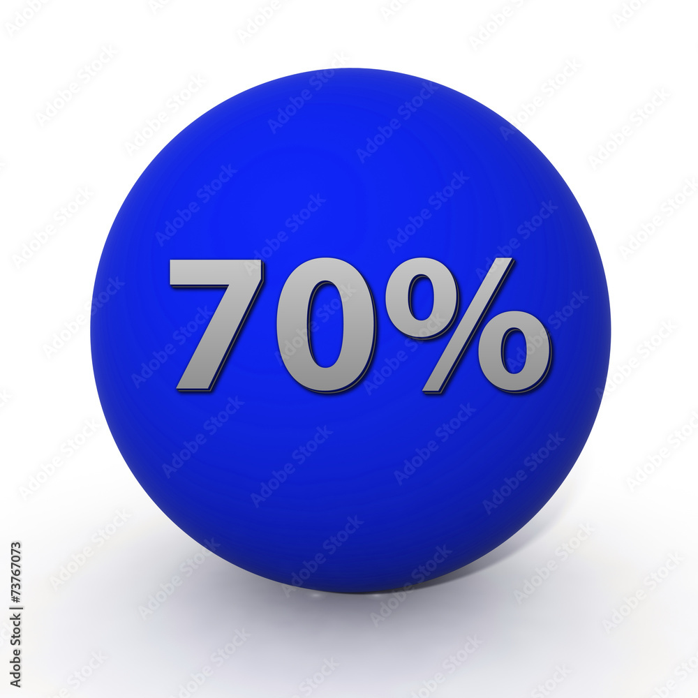 Seventy percent circular icon on white background Seventy percent circular icon on white background