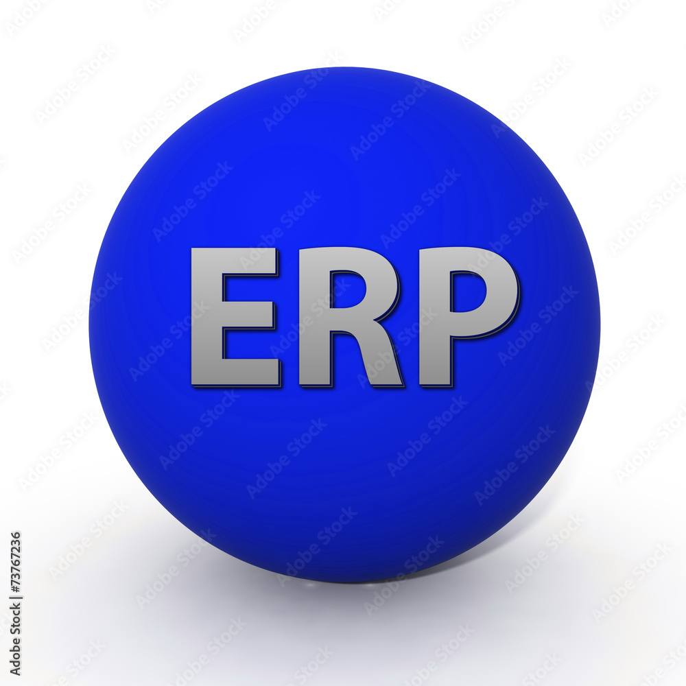 ERP circular icon on white background ERP circular icon on white background