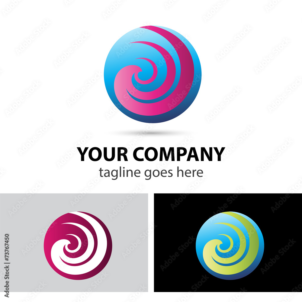 Spiral sphere abstract logo template Spiral sphere abstract logo template