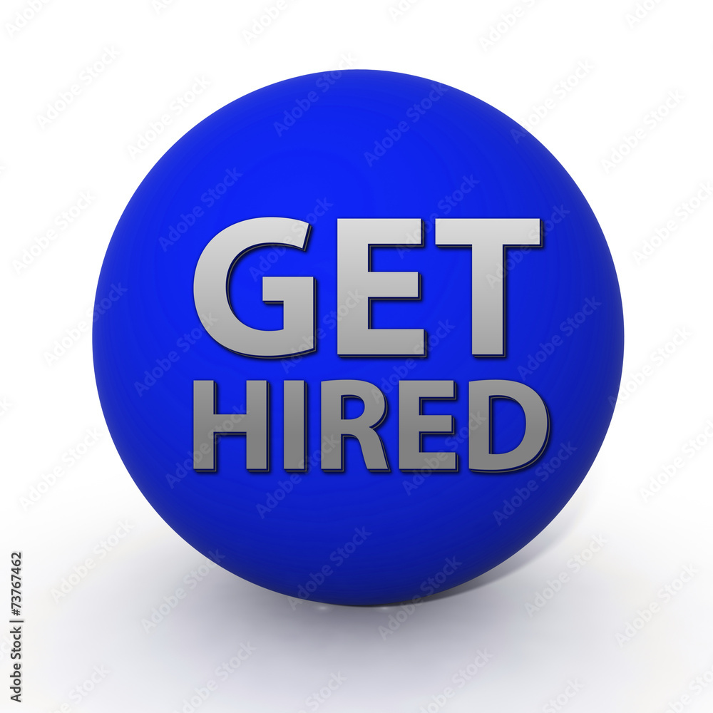 Get hired circular icon on white background Get hired circular icon on white background